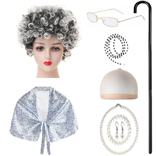 Costume d'Halloween de vieille dame pour un déguisement complet sans stress
