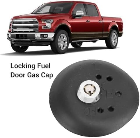 Pissente Locking Gas Cap, Replacement Fuel Tank Cap BU5Z-9C268-B with 2 Keys, ABS Plastic Cover for Vehicles (2015-2023)