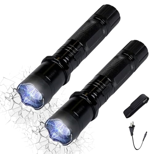 HNTKGME X95 Tactical Stun Flashlight Rechargeable Tactical Flashlight High Intensity for Night Walks Outdoor Adventures (2 Set)