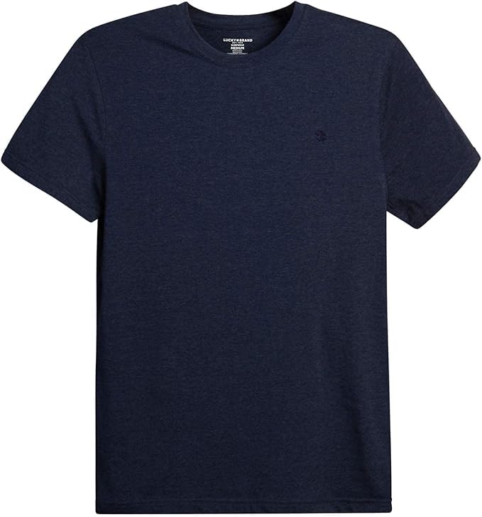 Lucky Brand Men's T-Shirts - Classic Fit Soft Stretch Short Sleeve Crewneck Undershirt - Casual Tee Shirts for Men (S-XL), Size Medium, Mood Indigo