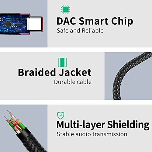 Cooya Usb C To 3.5Mm Audio Jack For Samsung S23 S22 S20 Fe S21 Flip 4 A53 Headphone Adapter Type C To Aux Dongle Stereo Earphone Connector For Ipad Pro Note 20 Google Pixel 7 6 Oneplus 9 10 Rose Gold #TOP2