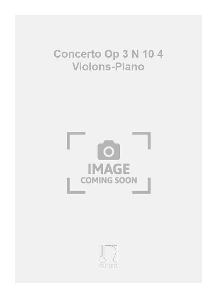 Concerto Op 3 N 10 4 Violons-Piano édition de prestige pour bibliothèque musicale