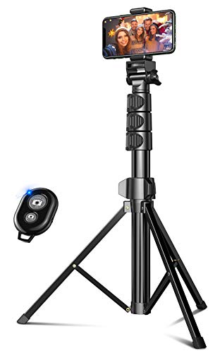 Handy Stativ 142 cm Erweiterbar, Cocoda Selfie Stick Stativ mit Bluetooth-Fernbedienung, Stativbeine Kompatibel mit iPhone 12 Pro Max, 12 Mini, 11 Pro