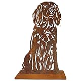 Terma Stahldesign Rost Hund Münsterländer lebensgroß Metall Gartenfigur Handmade Germany wetterfest Gartendeko Tierfigur Grabdeko Geschenk