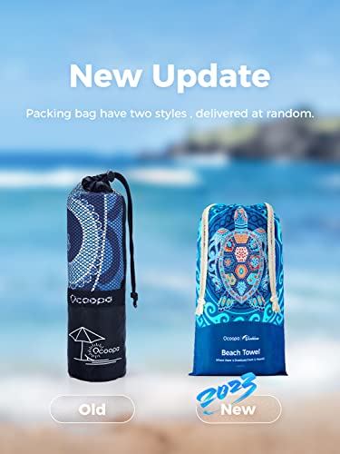 OCOOPA Microfiber Beach Towel Fast Drying, Extra Large 71" x 32" Sand Free Beach Towel Super Lightweight Towels for Swimming Pool, Camping, Picnic, Yoga Gym Sports