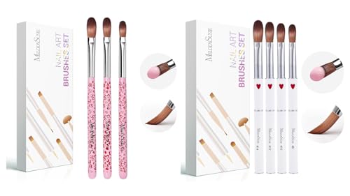 Set de brochas acrílicas para uñas 3 piezas miniatura 1