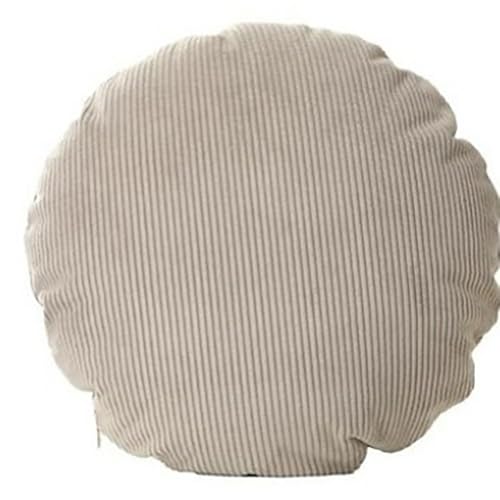 ELYSYSRL Runder Kissenbezüge Ø 40 50 60 cm Deko Bezug Kissenhülle für Deko Couch Sofa, Kissenbezug mit Reißverschluss Cushion Cover für Schlafzimmer Wohnzimmer Balkon(Beige,50x50cm)