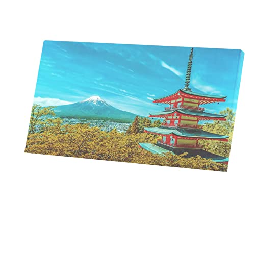 Tableau Mont Fuji et Pagode Chureito toile imprimée 74x40 cm pour une décoration murale japonaise