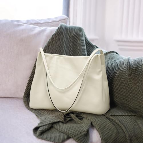 Image of Kattee Leather Tote Bags for Women, Casual Shoulder Hobo Purses and Handbags, Top Magnetic Snap Closure