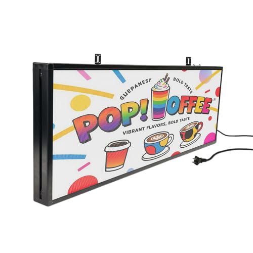Image of Indoor P2.5 GOB Programmable LED Sign 39''x14'', Full Color LED Digital Sign with WiFi Control,High Resolution and Impact-resistant, Support Custom Text /Image /Video for Business Advertising