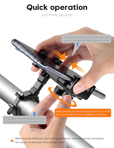 Tiakia Fahrrad Handyhalterung Aluminiumlegierung Motorrad Scooter Fahrrad Universal Handy Halterung Schnellspanner Outdoor Lenker Handy Halter Mit 360° Drehbarer Für 4,7-7,2 Zoll Smartphone - 4
