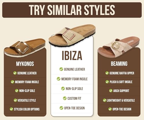 Image of Project Cloud 100% Genuine Leather Sandals Women Dressy Beach Essentials Slides for Women Footwear - Lightweight with Memory Foam Insole Sandals for Women 2026 - Womens Slides