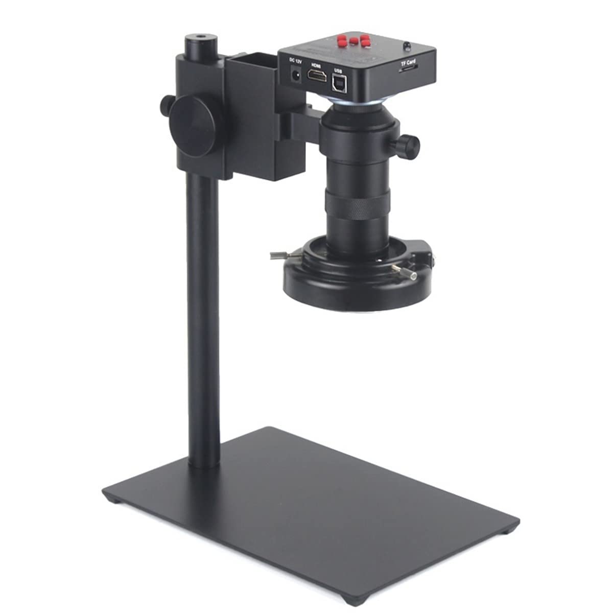 Microscope 38MP 2K HDMI 60FPS USB Industrial Digital Video Microscope Camera Zoom 130X C-Mount Lens(A Suit)