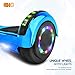 cho Electric Hoverboard Smart Self Balancing Scooter Hover Board Built-in Speaker LED Wheels Side Lights for Kids- Safety Certified (Chrome Blue)
