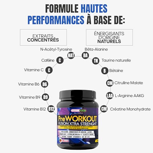 Healthy Fusion PreWorkout | Bêta-Alanine, L-Arginine AAKG, Créatine, Caféine et Taurine | Énergie Explosive, Force, Endurance et Récupération Optimisée | Sans effets secondaires | 300g Saveur Pastèque – Image 4