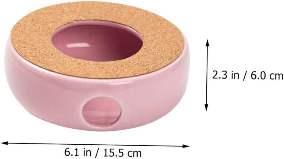 Mobestech Ceramic Teapot Warmer Base for Tea Heating Heat Resistant Household Tea Heater Pot and Warmer Stand in Pink Purple