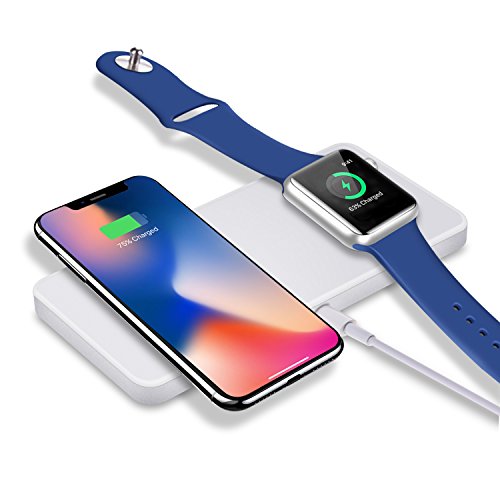 Sararoom Wireless Charger Charging Pad for iPhone 8/8 Plus/X and Apple Watch, Fast Wireless Charger for Samsung Galaxy Note of Qi-Enabled Devices