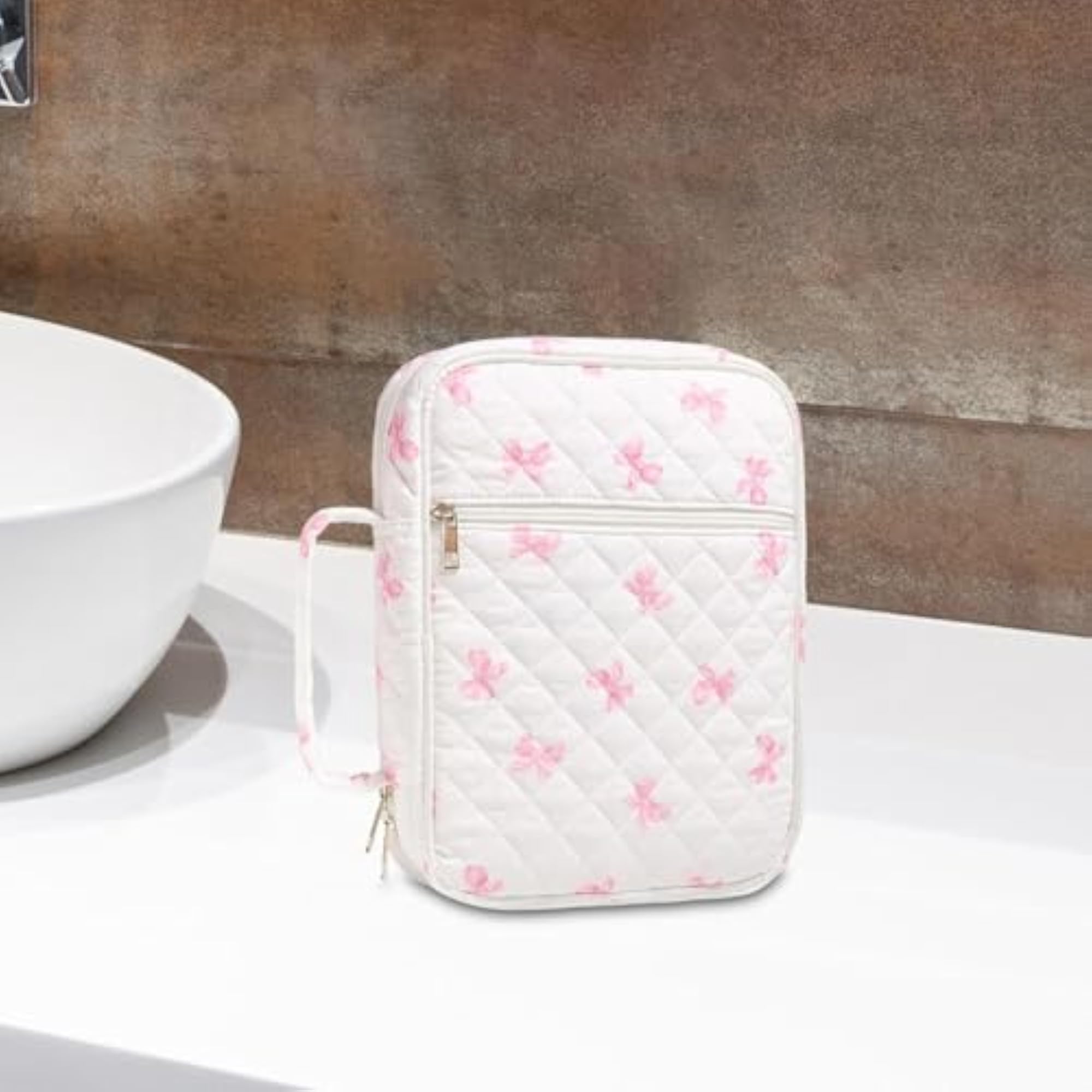 Trendy Quilted Makeup Bag for Travel