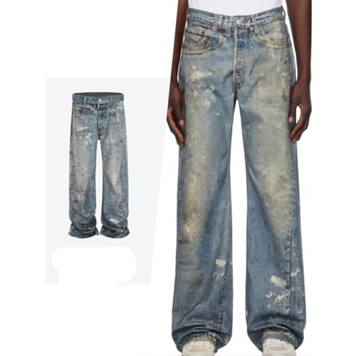 High Street Straight Leg Pants Unisex Wide Leg Jeans for Men nd Women2