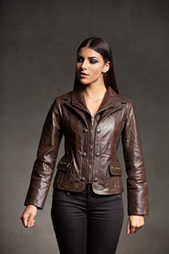 Jaqueta Parra Couros feminina UB palladium café marrom (GG)