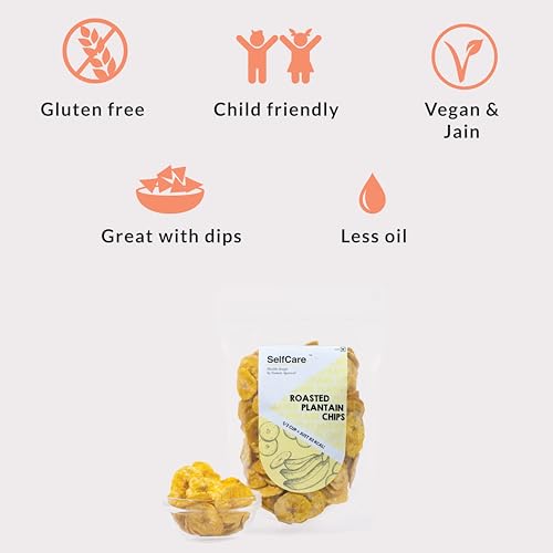 Image of SelfCare By Suman Agarwal Roasted Plantain Chips Pack of 1 125 grams | Healthy - Gluten Free | Savoury - Snacks - Namkeen - Grocery | Mid Day - Workout - Tea time Snacking | Jain & Travel Friendly