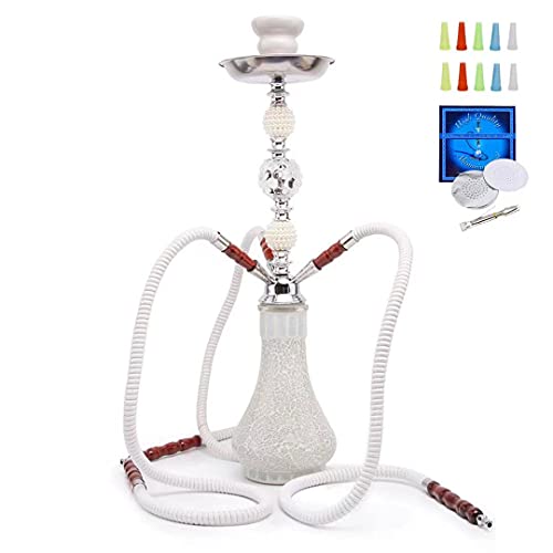 Hookah set with 3 hookah hose, 21 complete hookah set with all hookah accessories including ceramic bowl, charcoal holder, glass vase and extra disposable hookah tips Hookah set with 3 hookah hose, 21" complete hookah set with all hookah accessories including ceramic bowl, charcoal holder, glass vase and extra disposable hookah tips