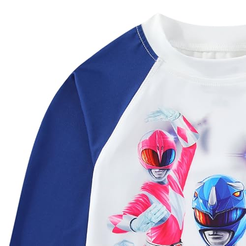 Power Rangers Boys UPF 50+ Rash Guard and Swim Trunks for Big Kids3