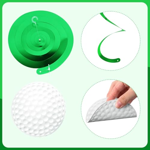 Image of 54Pcs Golf Hanging Swirls Party Decorations Golf Theme Birthday Party Decorations Supplies Golf Cutouts Foil Streamers Wall Ceiling Hanging Decor for Kids Boys Men