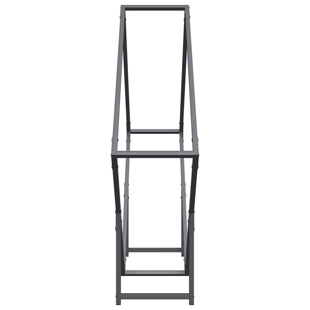 Brennholzregal Anthrazit 100x25x100 cm aus kaltgewalztem Stahl für Kaminofen und Holzlagerung, wetterfestes Holzständer Gestell, ideal für Wohnzimmer, Terrasse und Garten