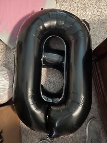 Image of 40 Inch Black 0 Balloon, Large Self Inflating Number Balloons 0-9