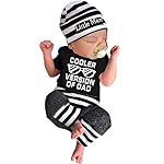 Fommy Newborn Baby Boy Clothes New to The Crew Letter Print Romper+ Pants+Hat 3PCS Outfit
