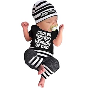 Fommy Newborn Baby Boy Clothes New to The Crew Letter Print Romper+ Pants+Hat 3PCS Outfit