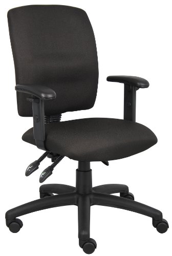 Boss Office Fabric Task Chair with Adjustable Arms Black