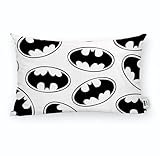 BELUM | Housse de Coussin Batman | Housse de Coussin Tissu Half Panama 100 % Coton Bio | Housse de Coussin Fermeture à glissière Invisible | Taille 30 x 50 cm