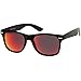 zeroUV - Matte Finish Reflective Color Mirror Lens Large Square Horn Rimmed Sunglasses 55mm (Matte/Red)