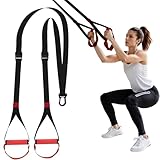OUUO Suspension Straps Trainer for Home Gym – Integrated Door Anchor for 1-Second Setup, All in One Bodyweight Resistance Straps for Indoor & Outdoor Fitness Training System