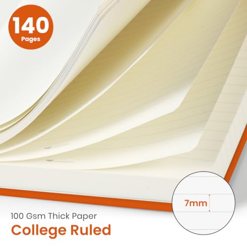 Image of Taja Lined Spiral Notebook for Work, 5.7 inchx7.9 inch Spiral Journal College Ruled