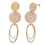 [ジュエルボックス] JewelVOX イヤリング ピアス レディース チタンポスト レース 金属アレルギー対応 おしゃれ 大人 (【イヤリング】, ベージュ)