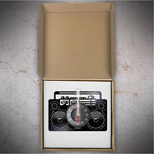Radio Vinilo Disco Audio Arte Hip Hop Dancer Vinilo Música Discos Reloj de Pared Música Estudio Decoración
