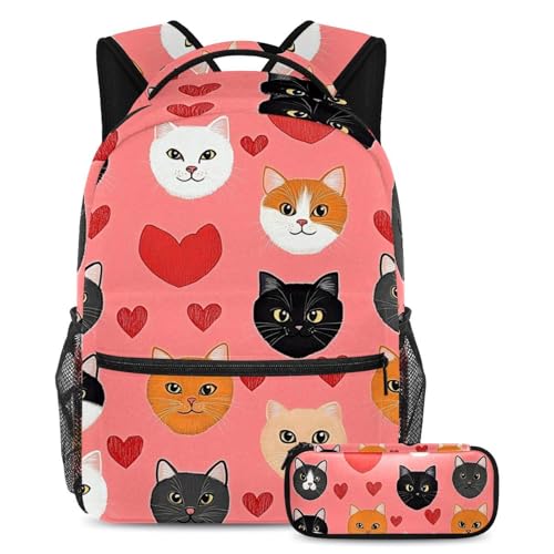 Sac à dos de voyage et école motif chat pour accompagner les adolescents
