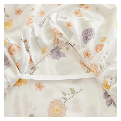 Falda de cama impresa de encaje con 2 fundas de almohada a juego 7