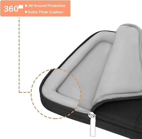 Funda de portátil acolchada y ligera con diseño de maletín ejecutivo multibolsillos 4