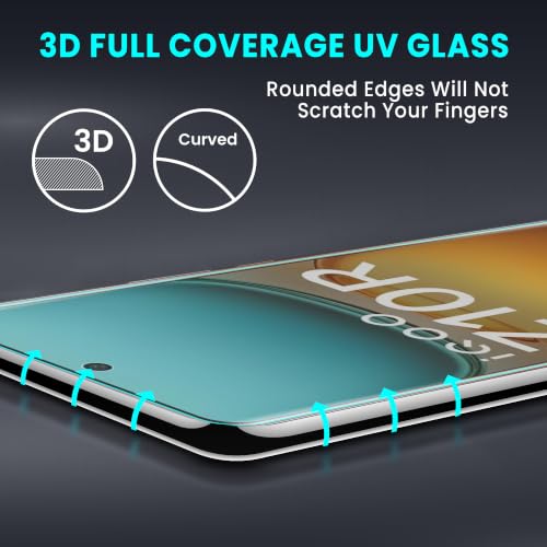Image of FIRST MART Matte UV Tempered Glass for IQOO Z10R and IQOO Z10 | Anti-Glare Curved Screen Protector, 9H Scratch Resistant, Fingerprint Compatible, Case-Friendly | Pack of 1