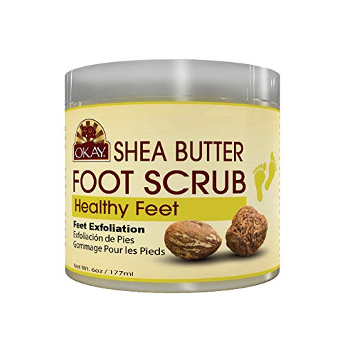 OKAY All Natural Shea Butter Foot Scrub, 6 Ounce
