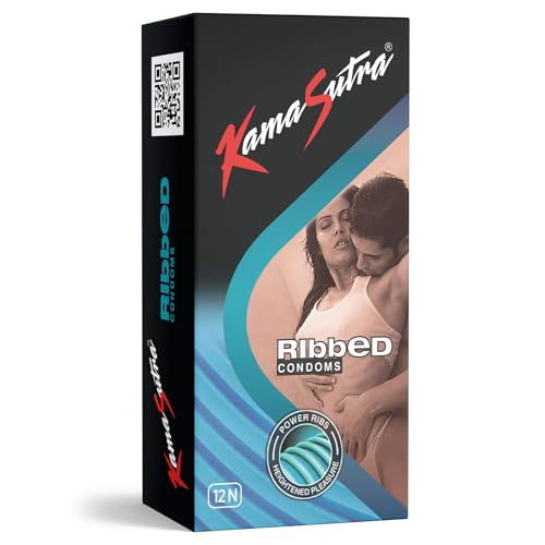 Kamasutra Ribbed Condoms For Men, 12 Count
