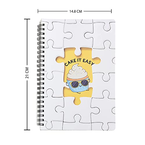 Image of Papboo A5 Handy, Cake IT Easy, Easy to Carry Spiral Wiro Notebook : 100 GSM Natural Shade Paper, Dot Grid, 120 Pages, Journal, Diary, Gift