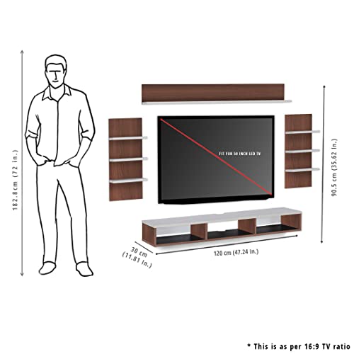 Image of DELITE KOM Eli Engineered Wood TV Entertainment Unit (Finish Color - Acacia Dark White, DIY(Do-It-Yourself) (30x120x90.5)