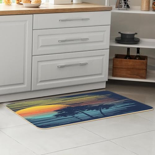 Tapis de cuisine lot de 2 coucher de soleil antidérapant et lavable - 7