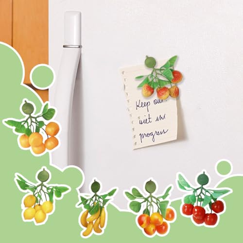 Imanes decorativos de frutas artificiales para nevera x6 miniatura 4