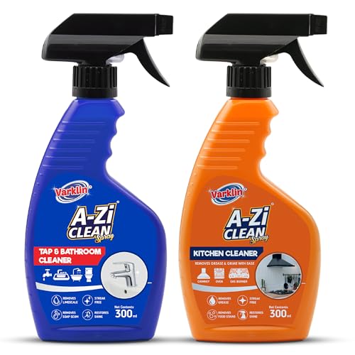 Image of Kitchen & Tap Cleaner Combo - 300ml Each | Powerful Stain & Limescale Remover for Grease, Stoves, Chimneys, Faucets, Showerheads, Sinks, Mirrors & More | Fast-Action, Streak-Free Shine